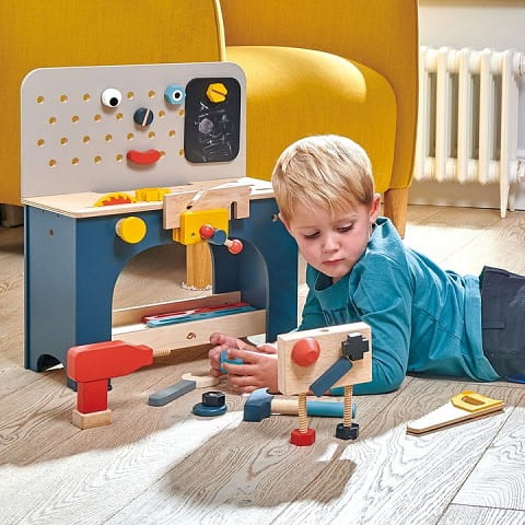 Drewniany zestaw majsterkowicza, warsztat, Tender Leaf Toys  1