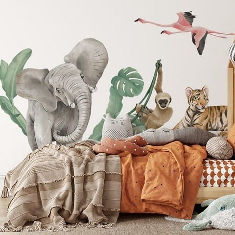Naklejka na ścianę - safari zwierzęta
