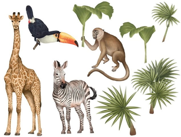 Naklejka na ścianę - safari zwierzęta II 2
