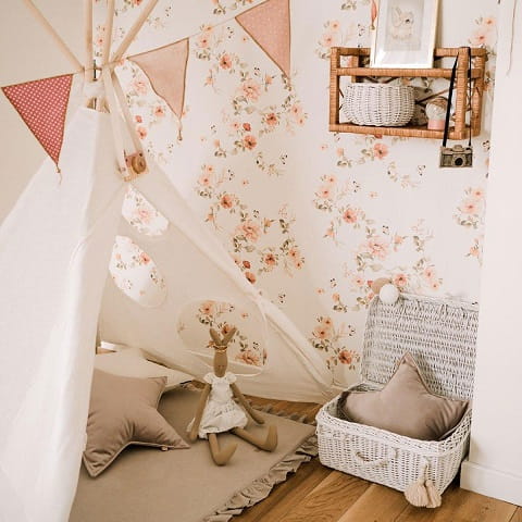 Tapeta dziecięca Floral Vintage Kwiaty  2