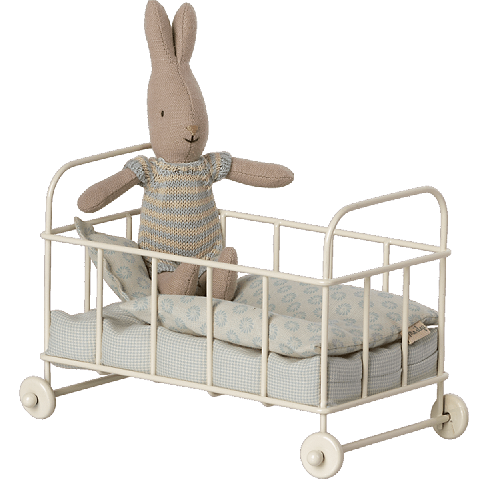 Maileg metalowe łóżko Cot bed, Micro - Blue 3