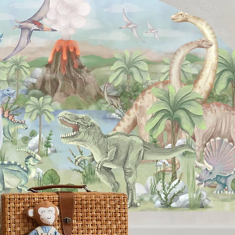 Naklejka na ścianę świat dinozaurów 4