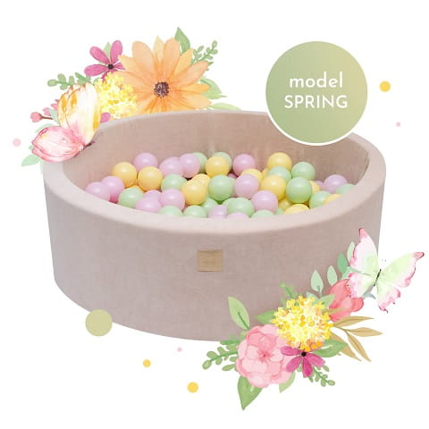 Suchy basen Velvet Spring + 250 piłek - gotowy zestaw MeowBaby