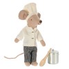 Maileg Myszka szef kuchni z garnkiem - Chef mouse