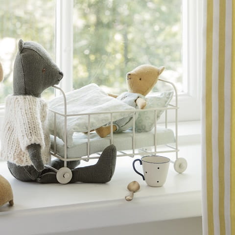 Maileg metalowe łóżko baby Cot bed, Micro - Blue 1