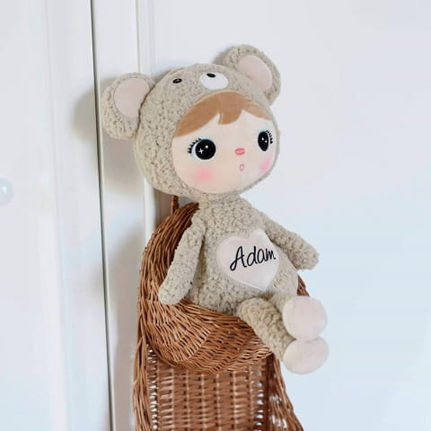 Lalka Metoo Miś beżowy z imieniem 4