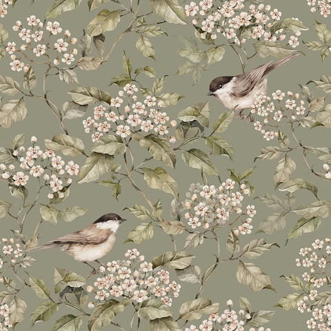 Tapeta dziecięca Birds and Green Spring ptaszki