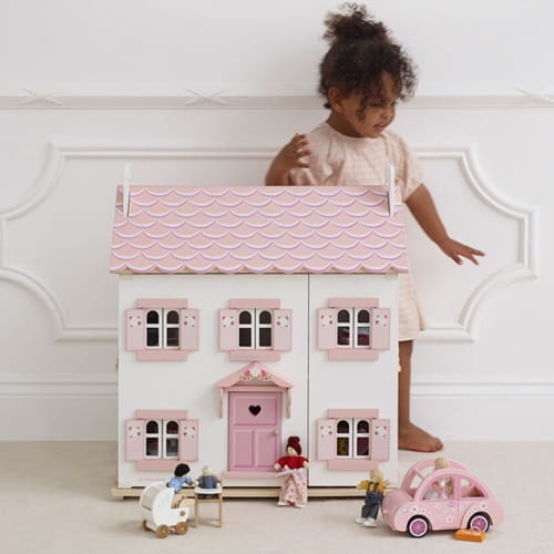 Drewniany domek dla lalek różowy Sophie Le Toy Van