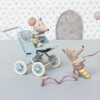 Maileg Wózek spacerowy błękitny podwójny Stroller Baby Mint twins dla myszek  1