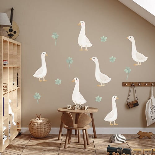Naklejka na ścianę - gąski boho