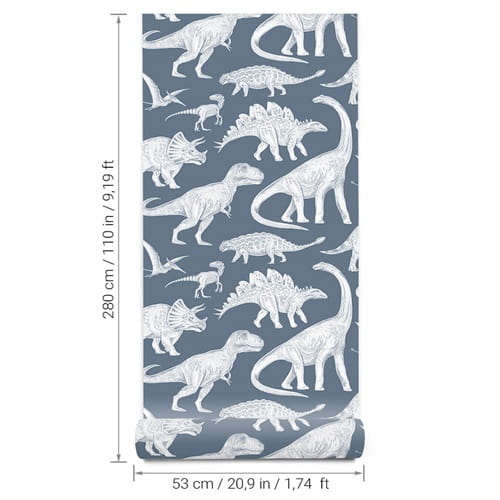 Tapeta dziecięca Dino dinozaury blue w brytach 4