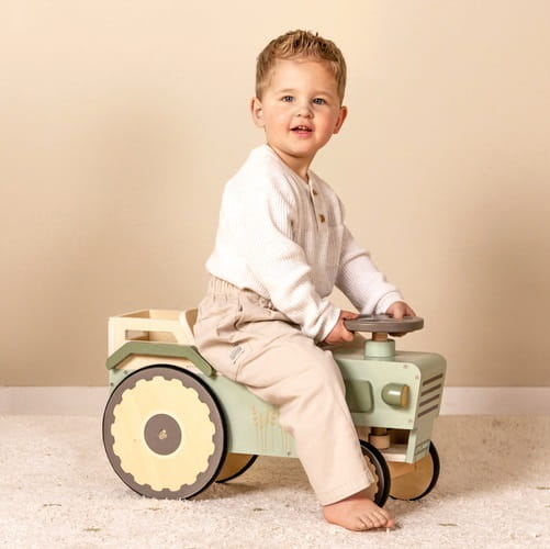 Jeździk Traktor Farm drewniany dla dzieci Little Dutch 5