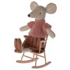 Maileg fotel bujany różowy, Rocking chair Dark powder  1