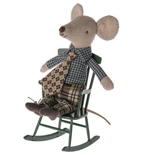 Maileg fotel bujany zielony, Rocking chair Dark green 1