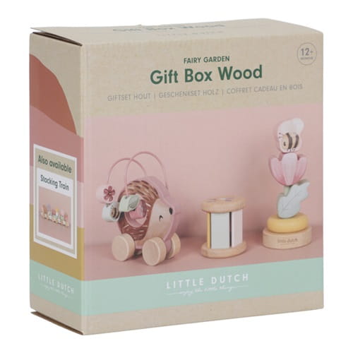 Drewniany zestaw prezentowy Fairy Garden różowy dla dziewczynki Little Dutch 8