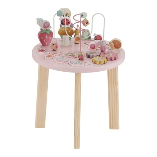 Stolik edukacyjny różowy Fairy Garden dla dziewczynki na roczek Little Dutch
