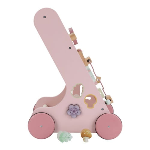 Drewniany chodzik pchacz różowy Fairy Garden roczek dziewczynki Little Dutch 9