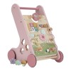 Drewniany chodzik pchacz różowy Fairy Garden roczek dziewczynki Little Dutch