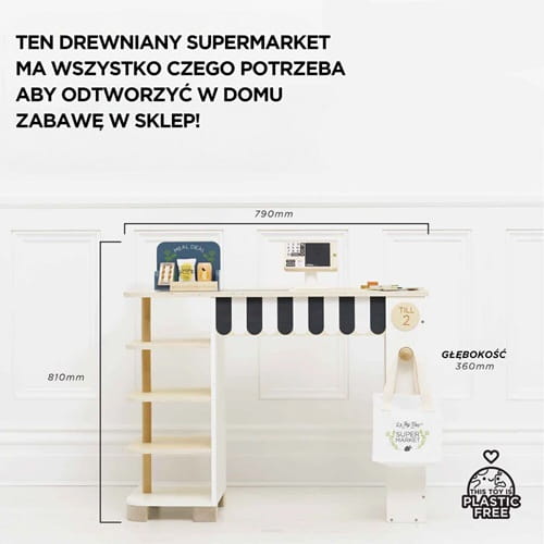 Drewniany supermarket sklep stragan Le Toy Van 4
