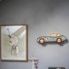 Drewniana Lampka Auto dla dzieci - turkusowy