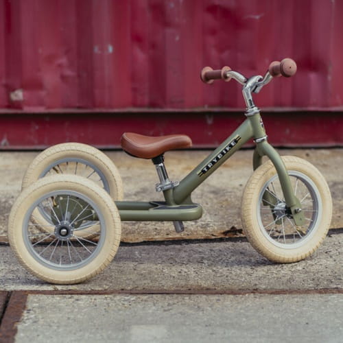 Rowerek trójkołowy biegowy 2w1 zielony matowy Trybike 6