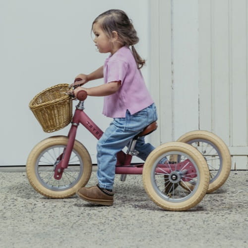 Rowerek trójkołowy biegowy 2w1 różowy matowy Trybike  3