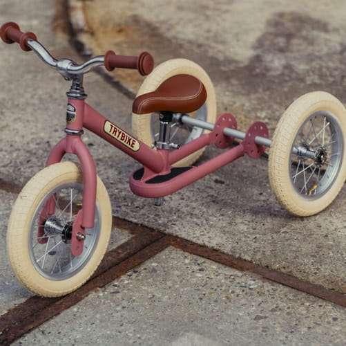 Rowerek trójkołowy biegowy 2w1 różowy matowy Trybike  4