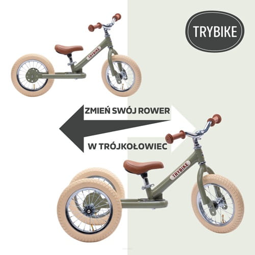 Rowerek trójkołowy biegowy 2w1 szary matowy Trybike 2