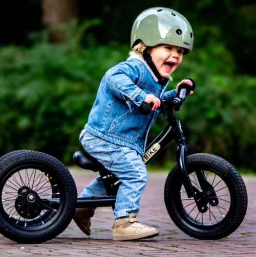 Rowerek trójkołowy biegowy 2w1 czarny matowy Trybike 5