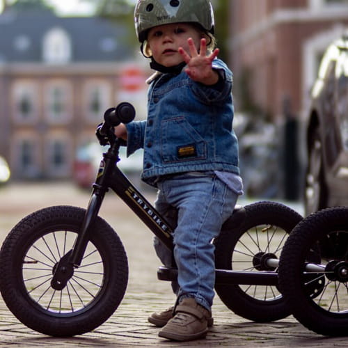 Rowerek trójkołowy biegowy 2w1 czarny matowy Trybike 6