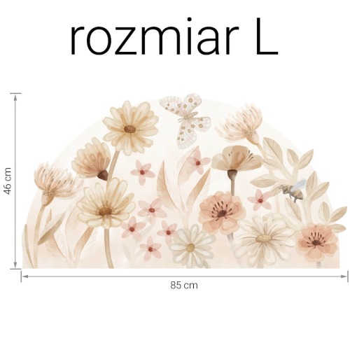 Naklejka na ścianę łąka boho kwiaty  5