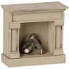 Maileg kominek dla myszek fireplace biały