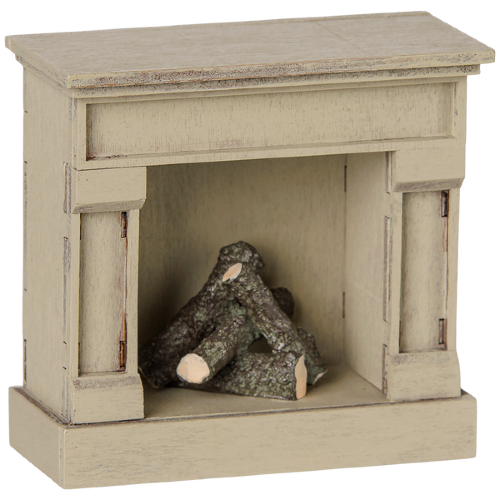 Maileg kominek dla myszek fireplace biały