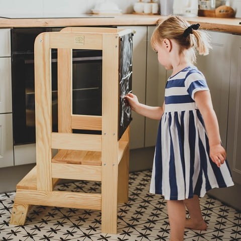 Kitchen Helper Pomocnik Kuchenny z tablicą dla Dziecka Naturalny 3