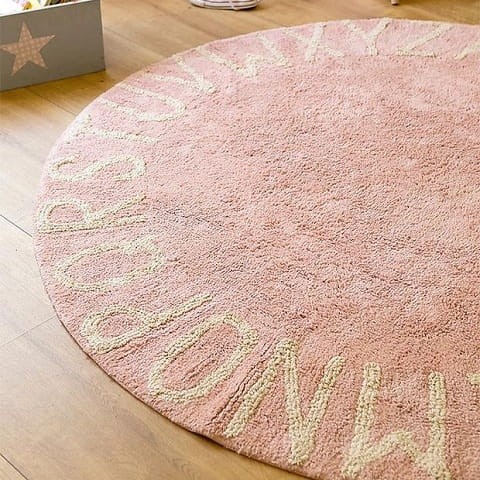 Lorena Canals Dywan Round ABC Vintage Nude Natural