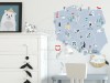 Naklejka na ścianę - mapa Polski niebieska