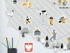 Naklejka na ścianę - mapa Polski szara 3