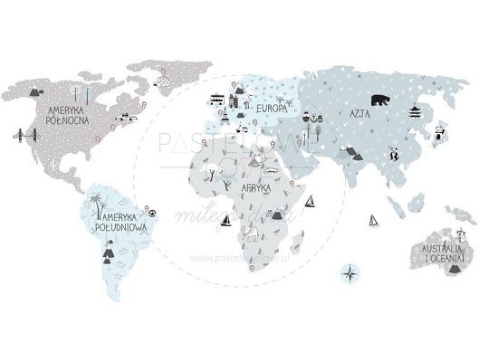 Naklejka na ścianę - mapa świata eco 4