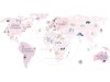 Naklejka na ścianę - mapa świata spring flower  5