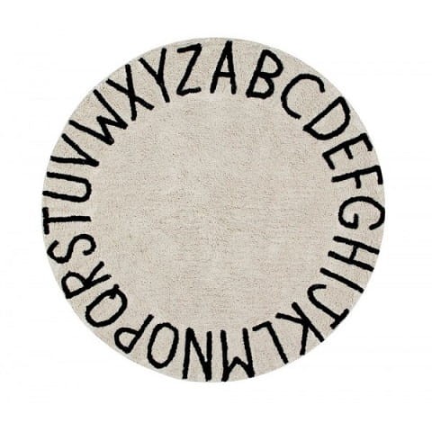 Lorena Canals Dywan Round ABC Vintage Natural Negro 3