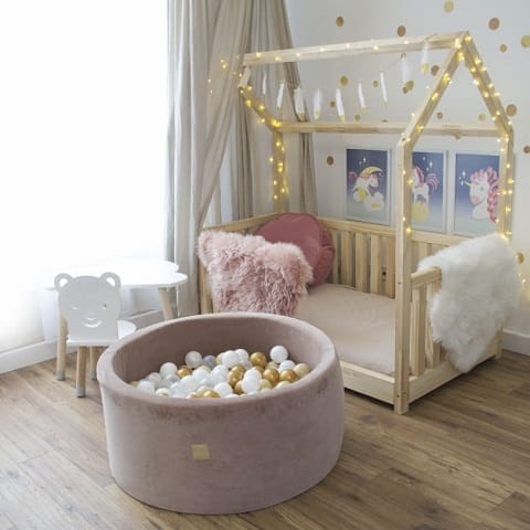 Suchy basen Velvet z piłeczkami (200 szt) beżowy MeowBaby