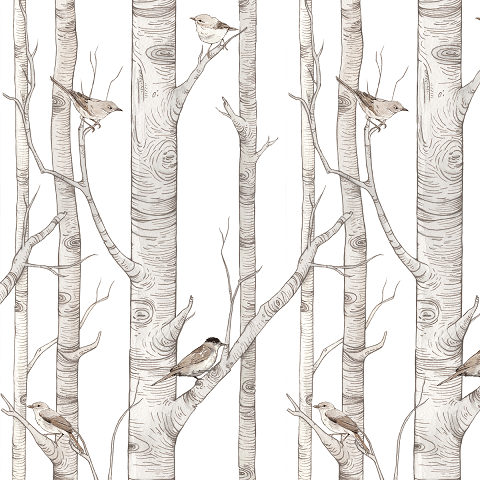 Tapeta dziecięca Birch Forrest Drzewa