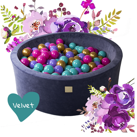 Suchy basen Velvet Flower + 250 piłek - gotowy zestaw MeowBaby